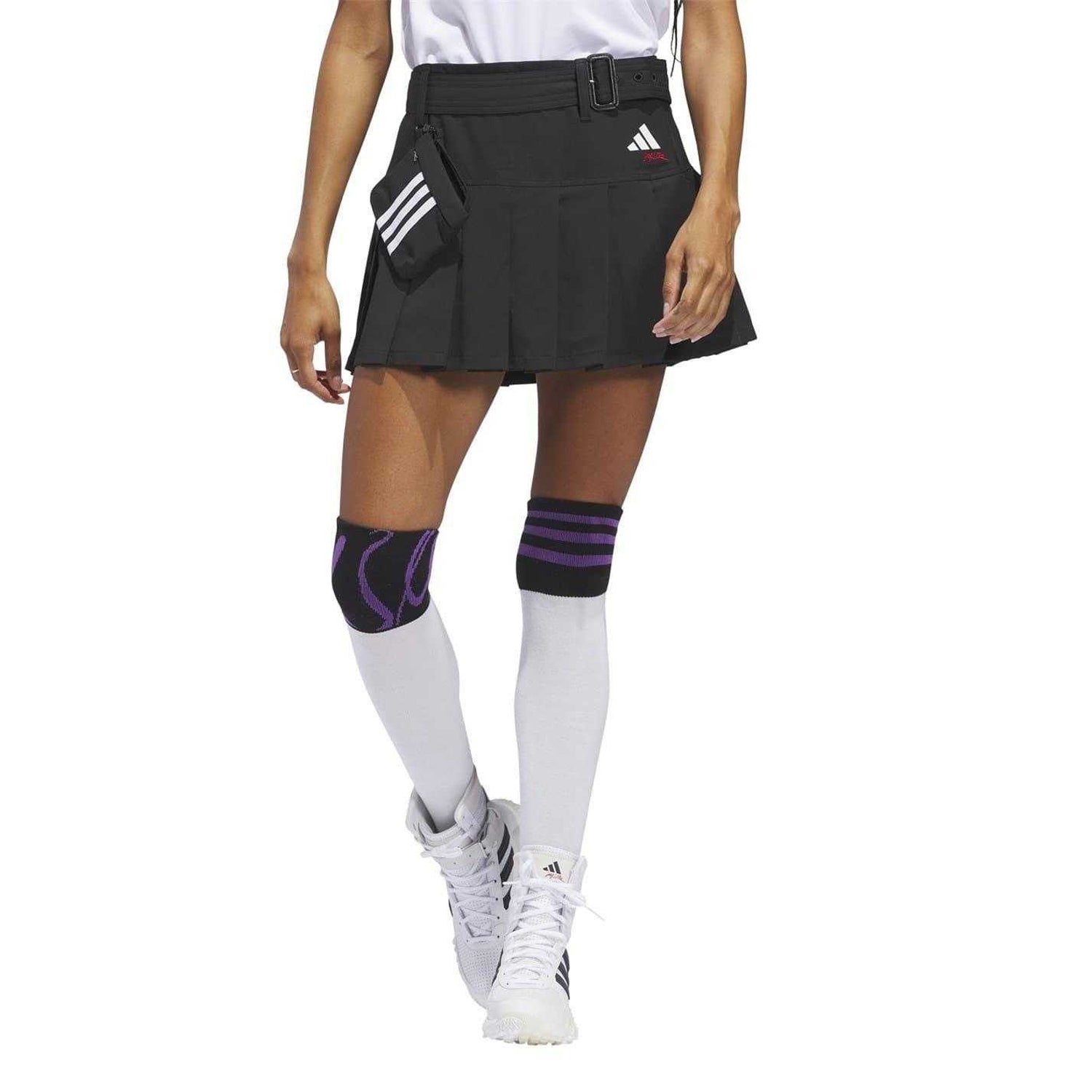 Black - Pack Shot - Adidas Womens-Ladies Jay3lle Pleated Regular Golf Skort
