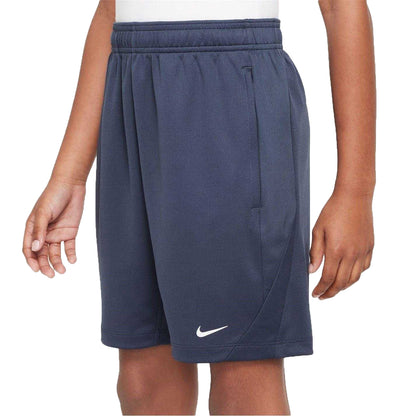Blue-White - Side - Nike Childrens-Kids Strike Football Shorts