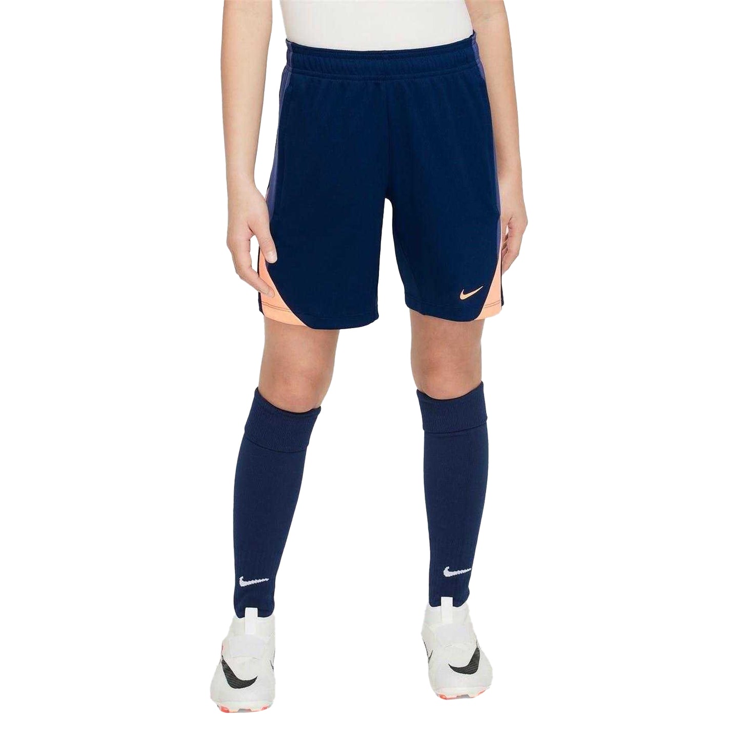 Navy-Orange - Lifestyle - Nike Childrens-Kids Strike Football Shorts