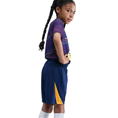 Blue-Orange - Side - Nike Childrens-Kids Strike Football Shorts