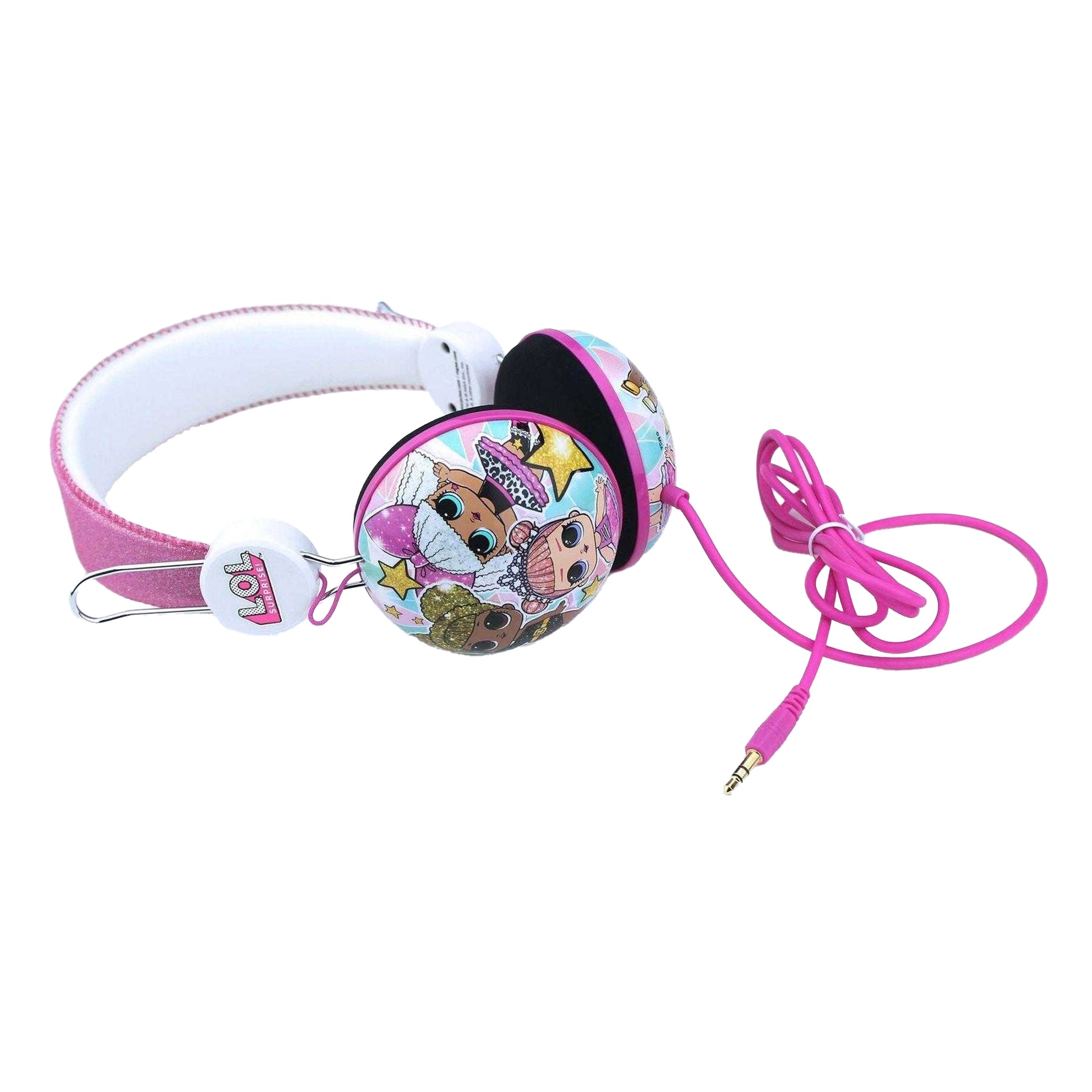White-Pink - Back - LOL Surprise Girls Glam Glitter Queen Bee Over Ear Headphones