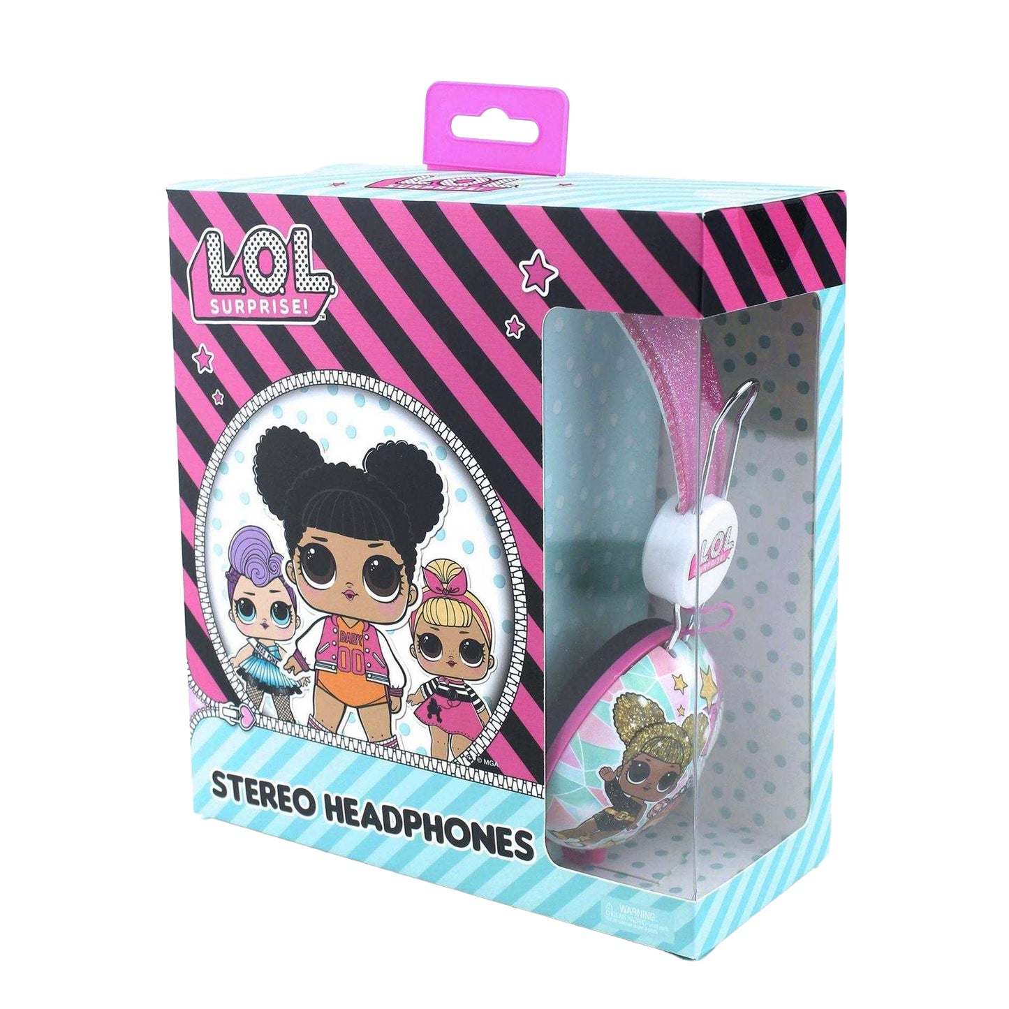 White-Pink - Side - LOL Surprise Girls Glam Glitter Queen Bee Over Ear Headphones