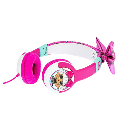 White-Pink - Back - LOL Surprise Girls Leopard Print Diva Headphones