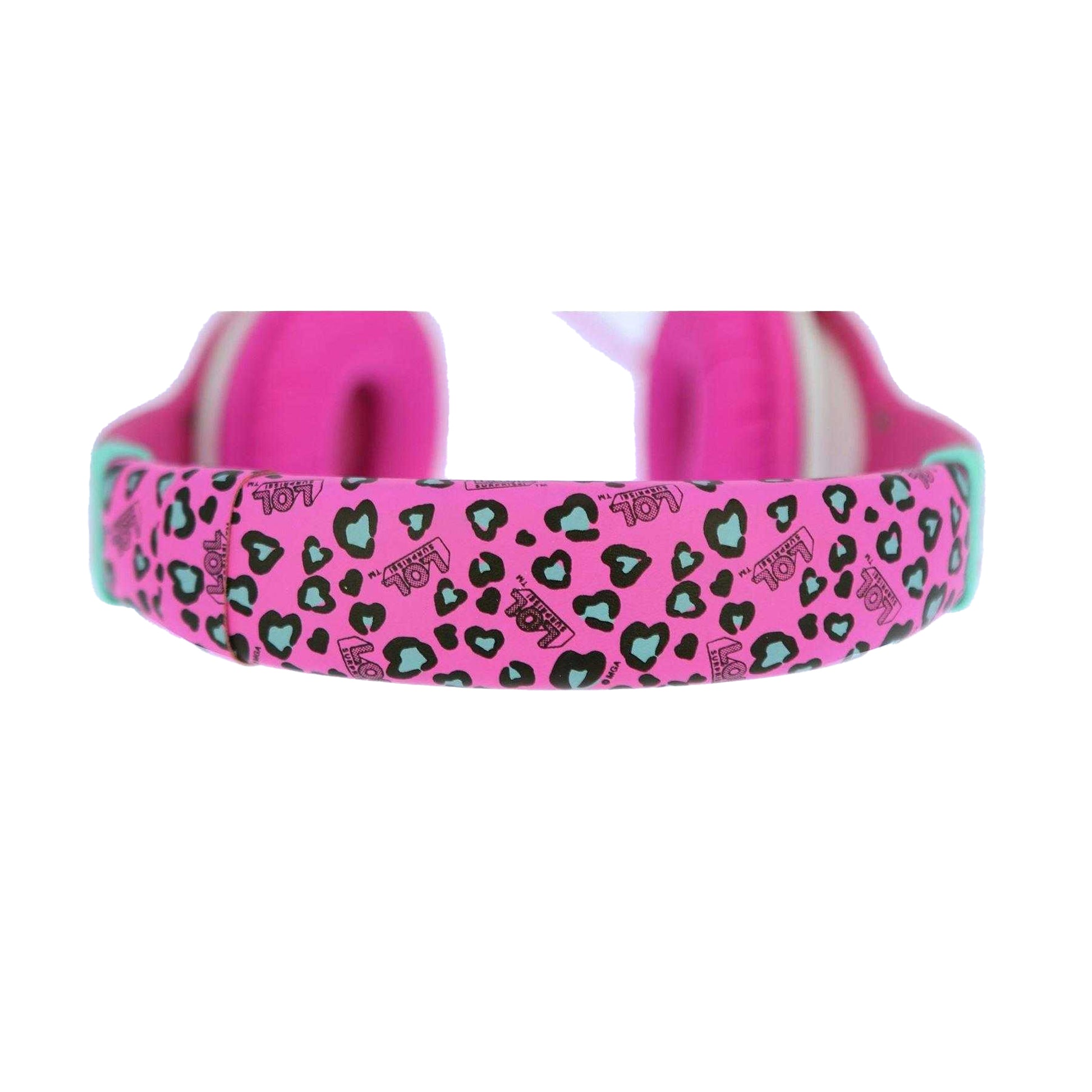 White-Pink - Side - LOL Surprise Girls Leopard Print Diva Headphones