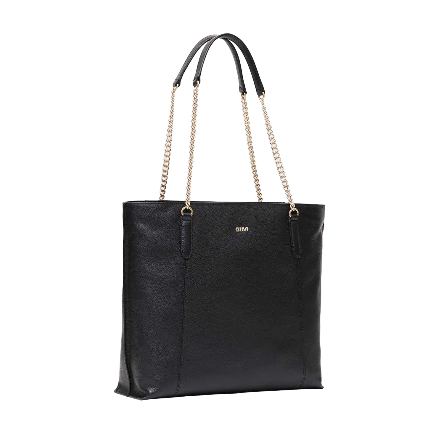 Black - Back - Biba Mila Leather Tote Bag