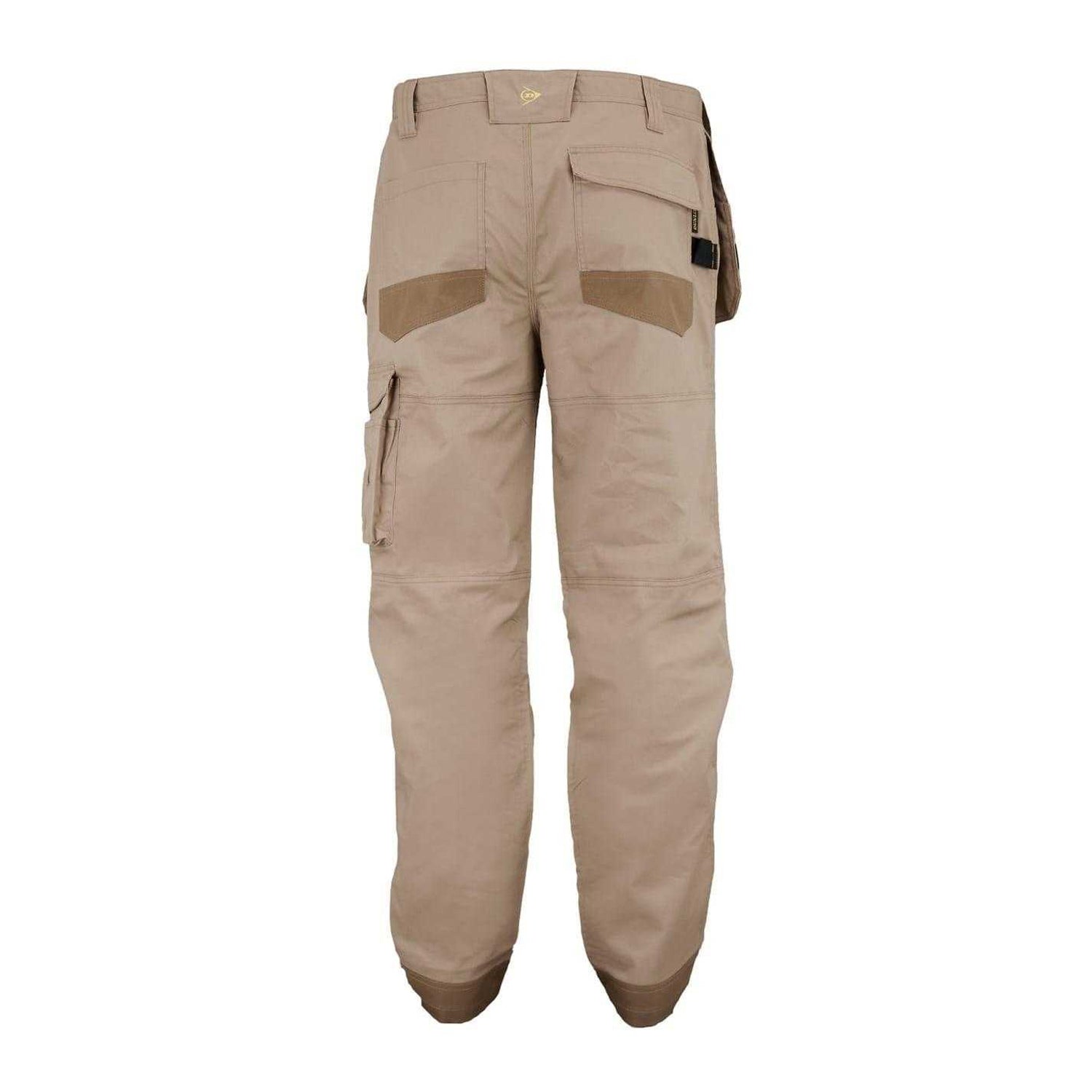 Beige - Back - Dunlop Mens Work Trousers