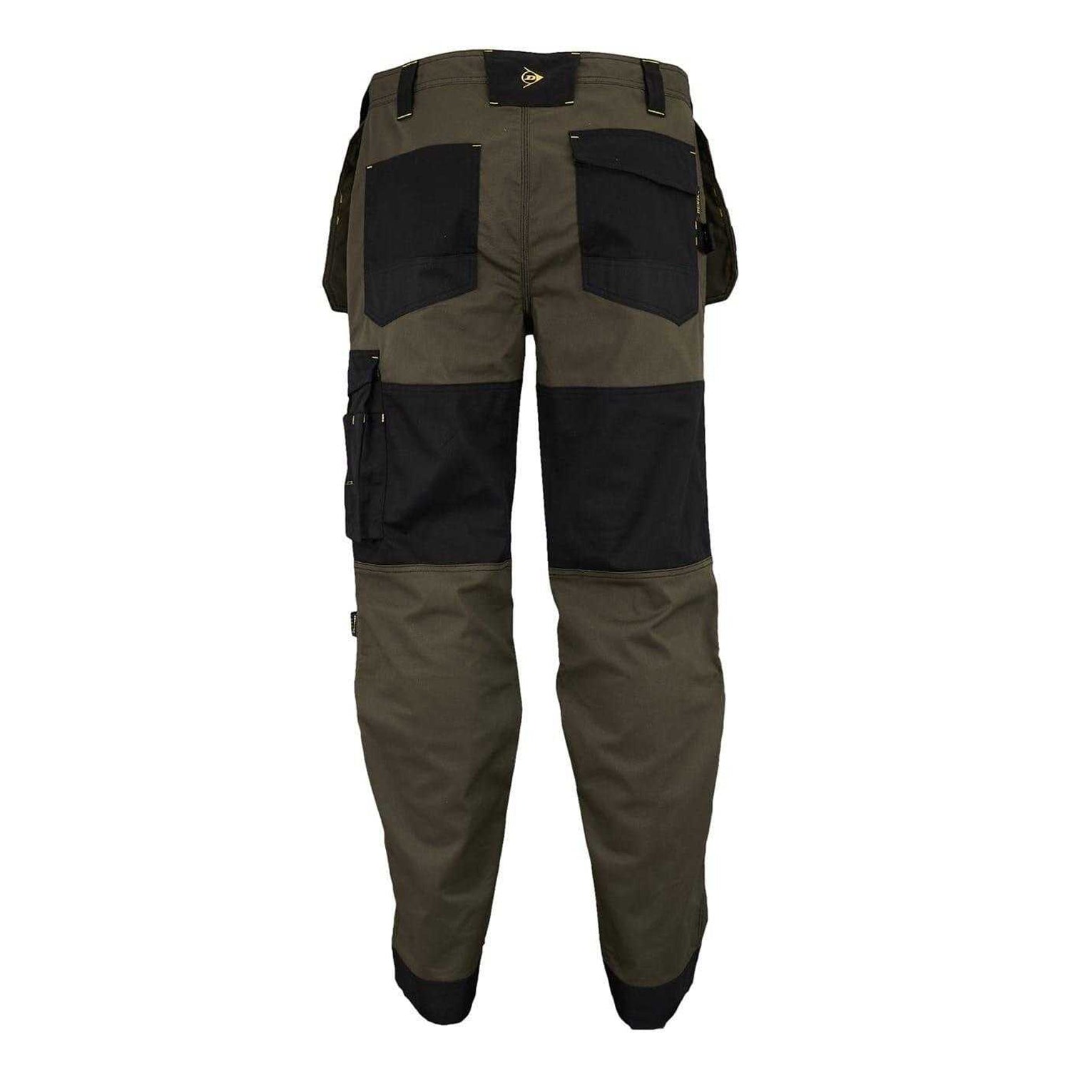 Khaki - Back - Dunlop Mens Work Trousers