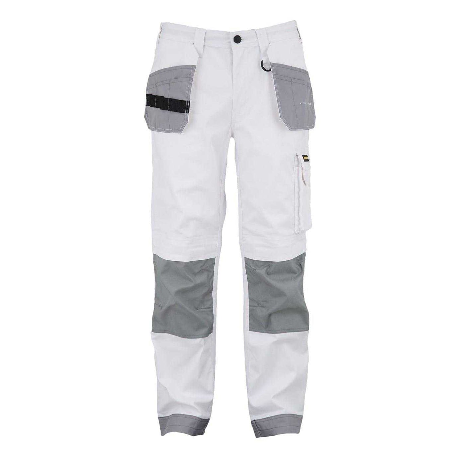 White-Grey - Front - Dunlop Mens Work Trousers