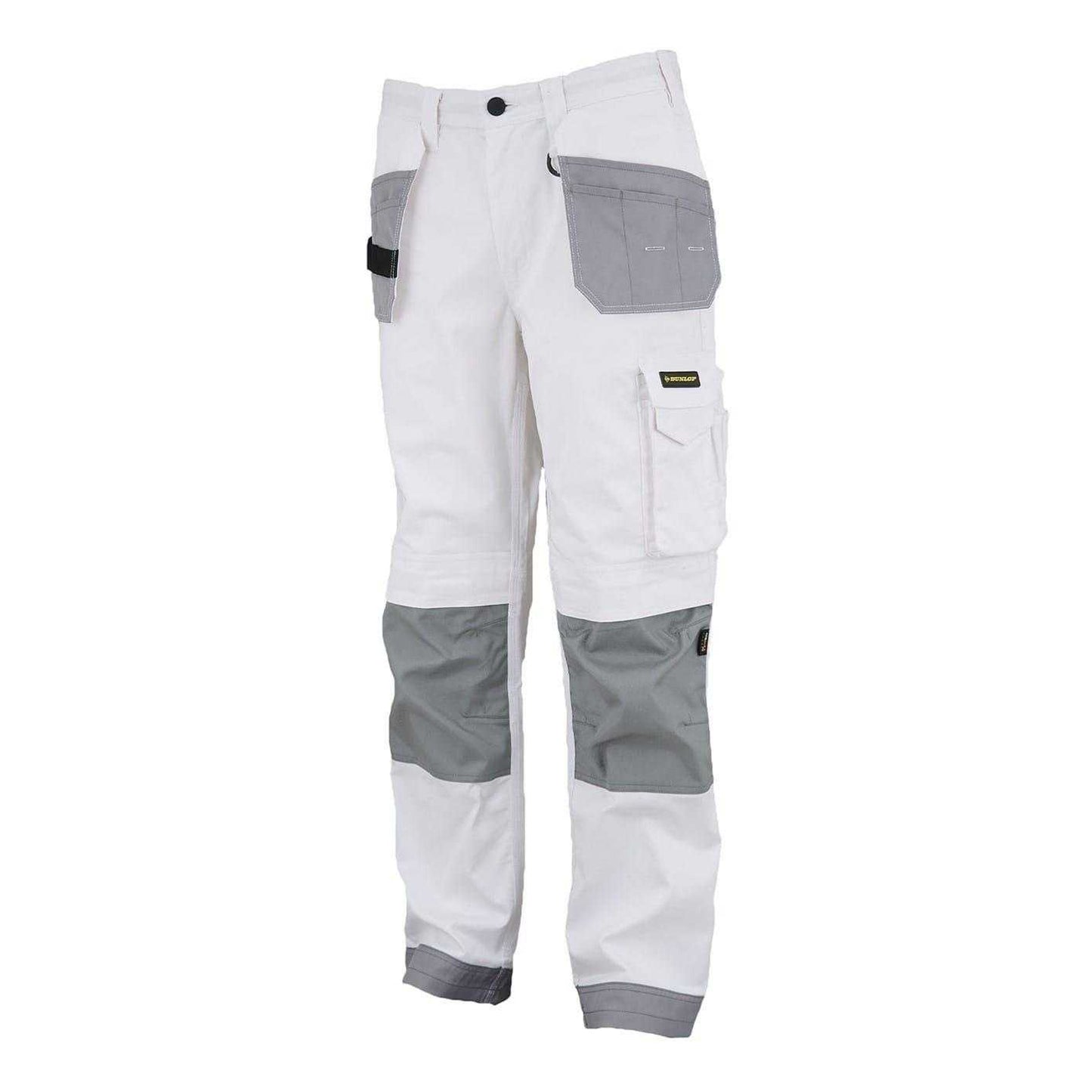 White-Grey - Side - Dunlop Mens Work Trousers