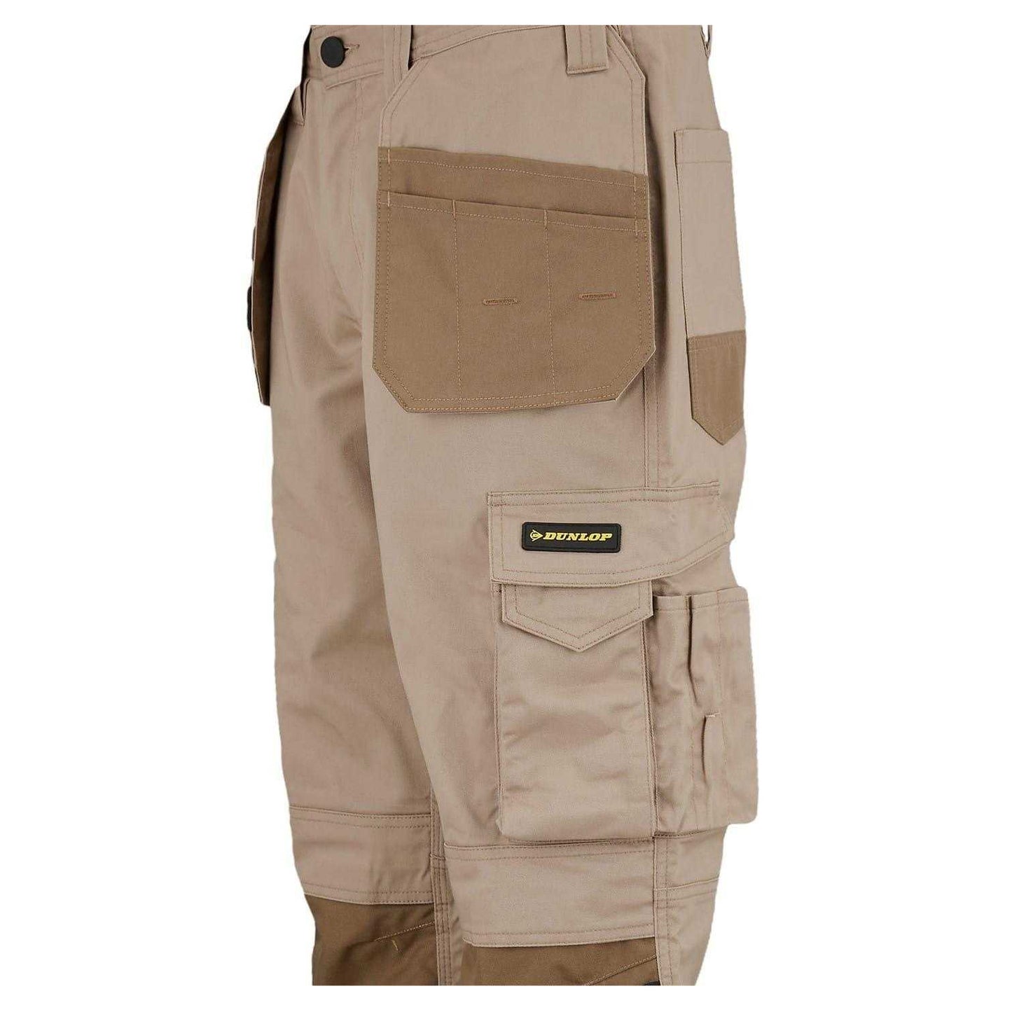 Beige - Side - Dunlop Mens Work Trousers