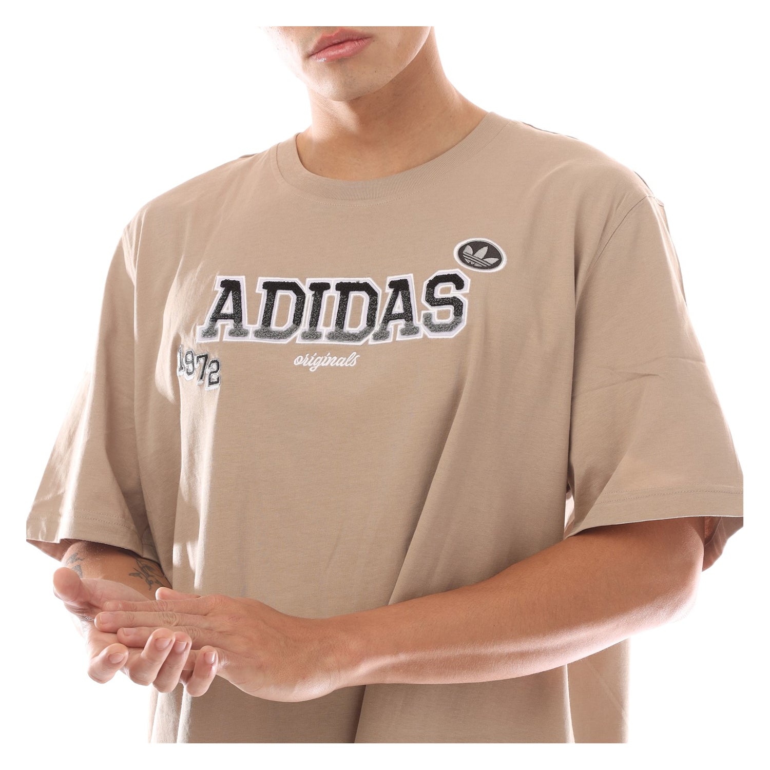 Brown - Side - Adidas Mens Cotton T-Shirt