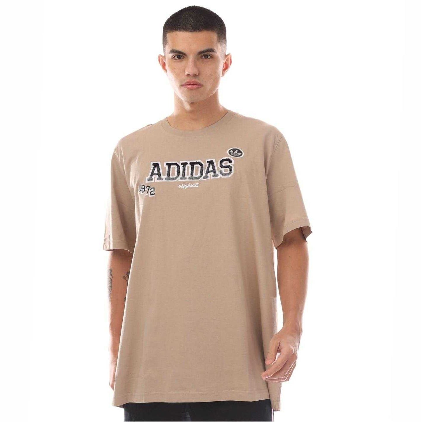 Brown - Front - Adidas Mens Cotton T-Shirt