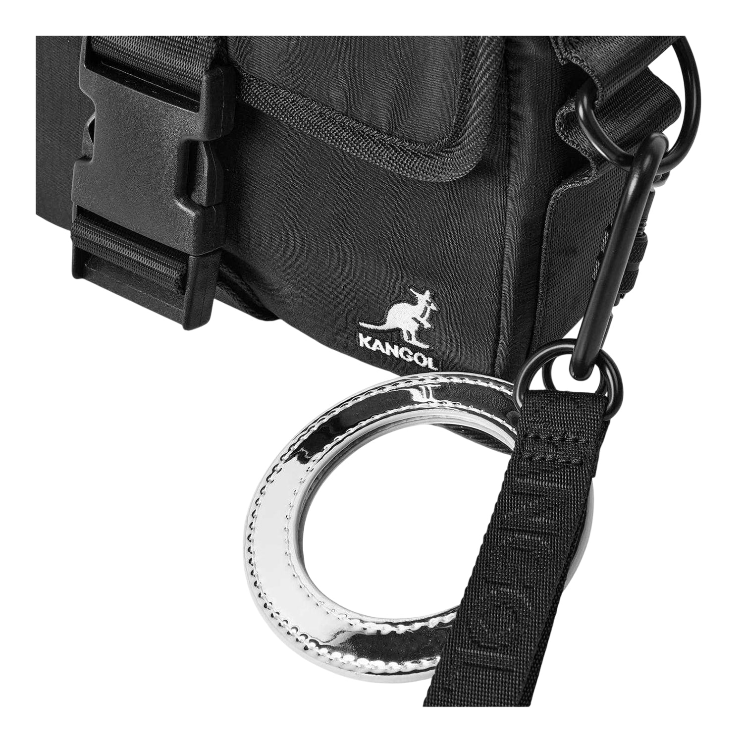 Black - Side - Kangol Logo Crossbody Bag