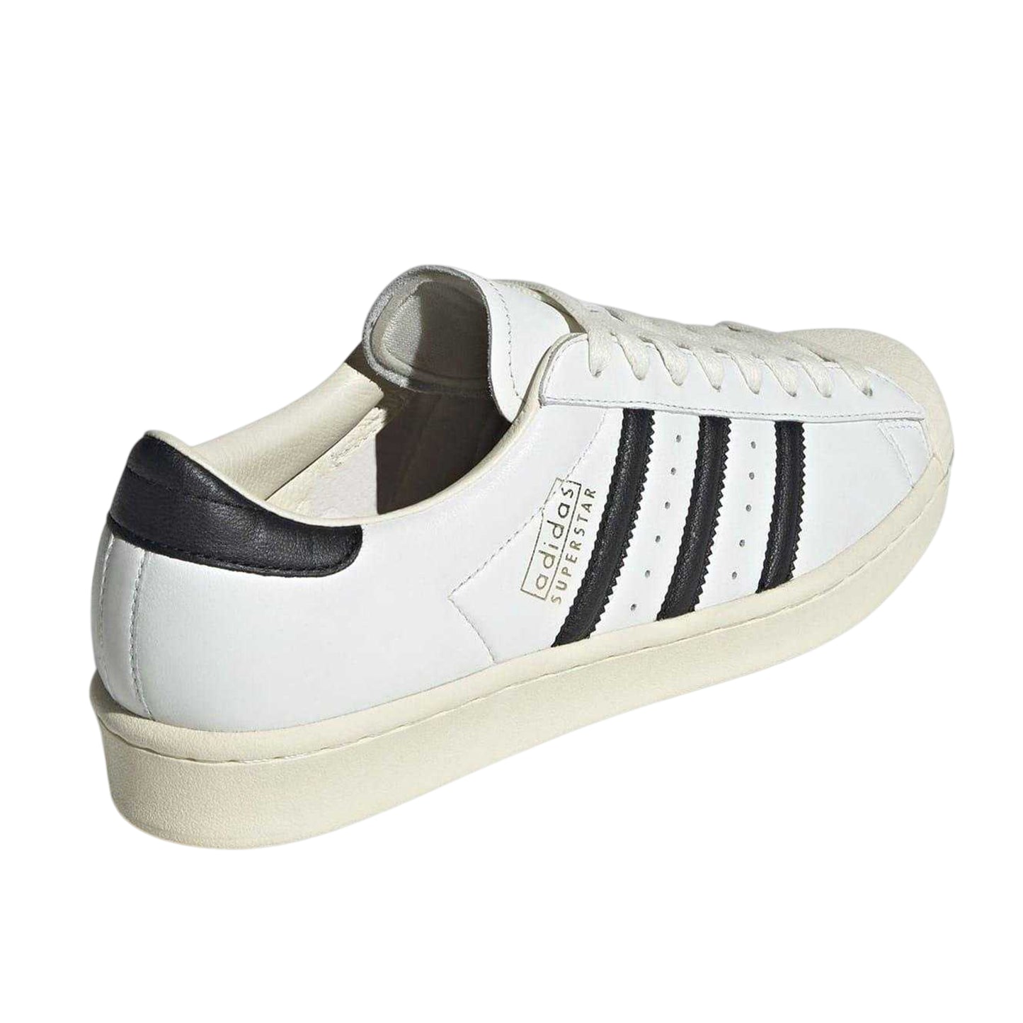 Cream-Black - Back - Adidas Mens Superstar Leather Shoes