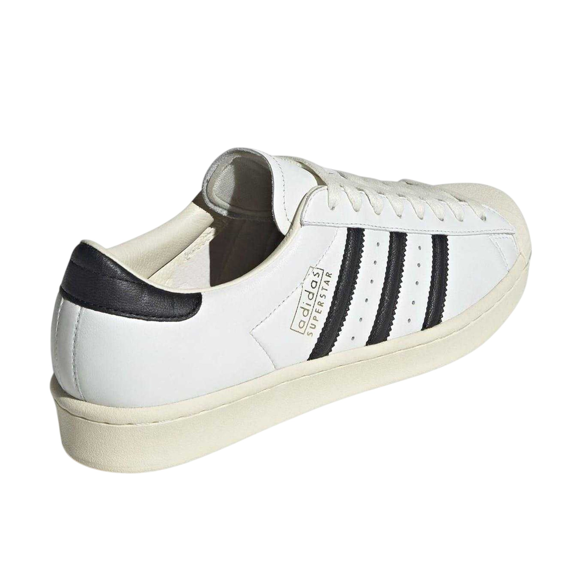 Cream-Black - Back - Adidas Mens Superstar Leather Shoes