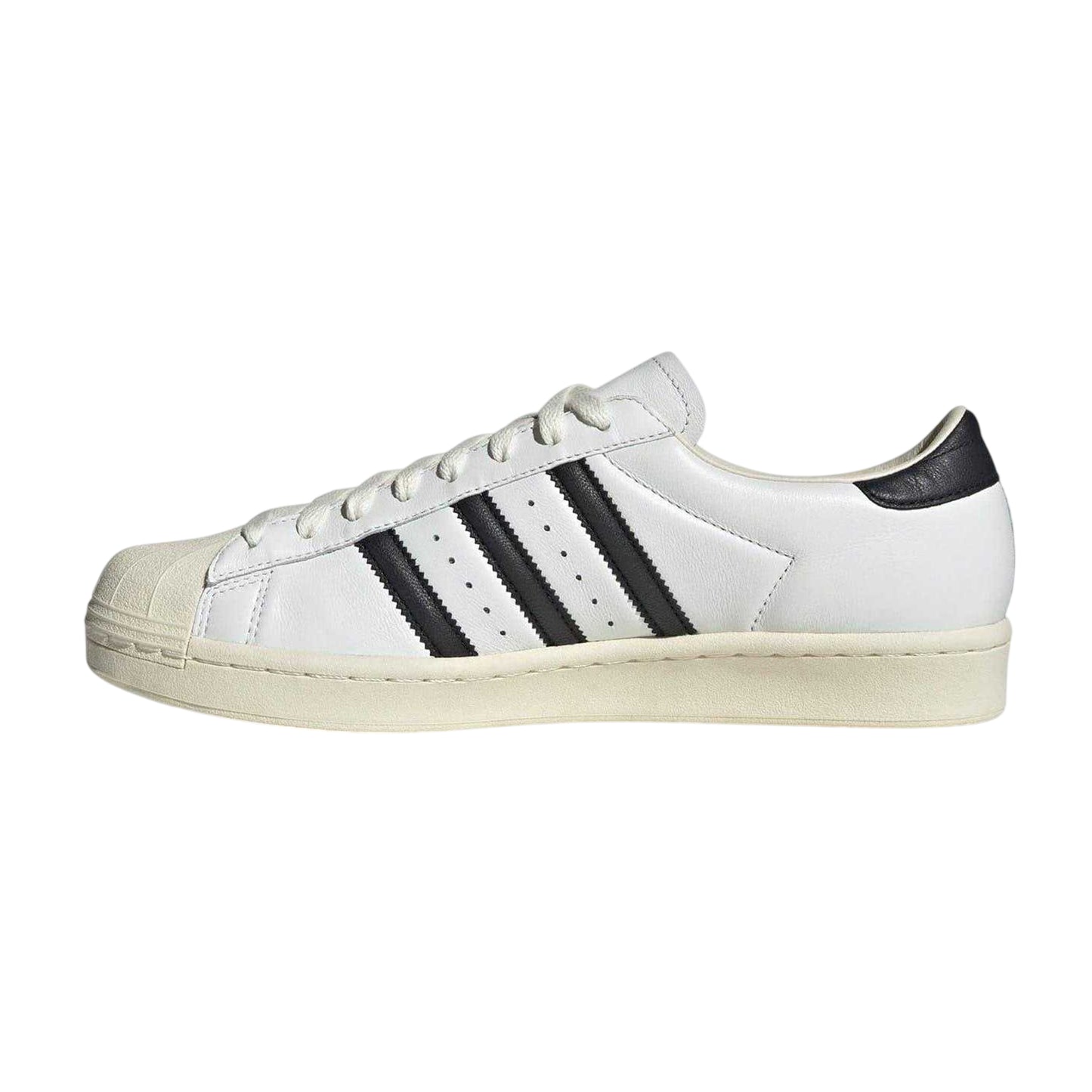 Cream-Black - Side - Adidas Mens Superstar Leather Shoes