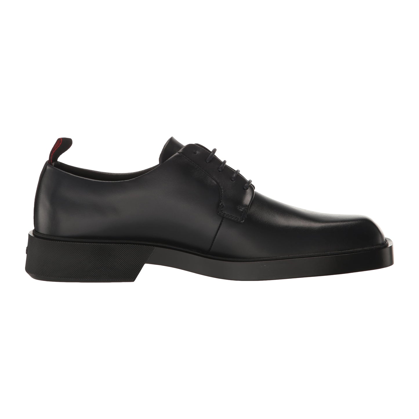 Black - Front - Hugo Mens Leather Flat Derby Shoes