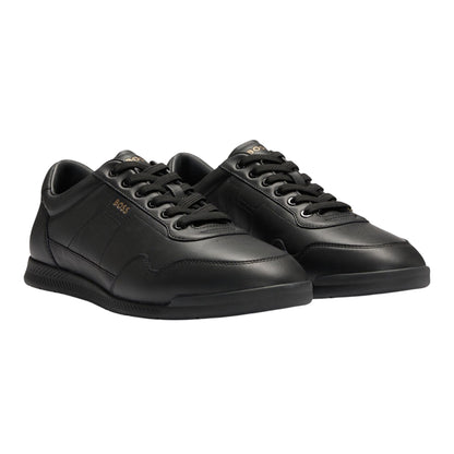 Black - Pack Shot - Boss Mens Nitan Leather Trainers