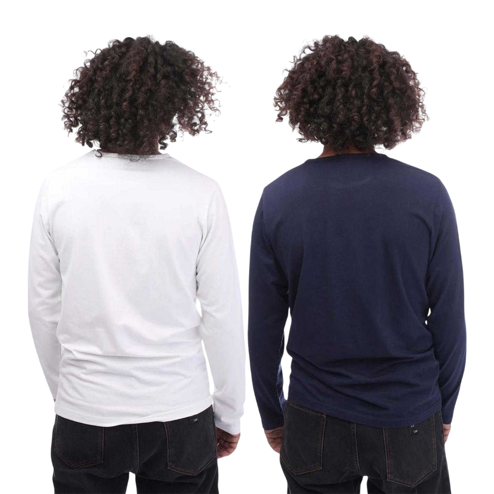 White-Navy - Back - Lyle & Scott Mens Cotton Blend T-Shirt (Pack of 2)