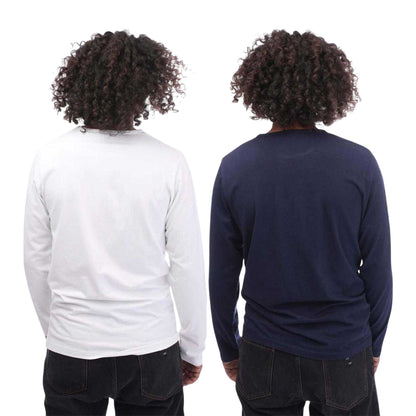 White-Navy - Back - Lyle & Scott Mens Cotton Blend T-Shirt (Pack of 2)