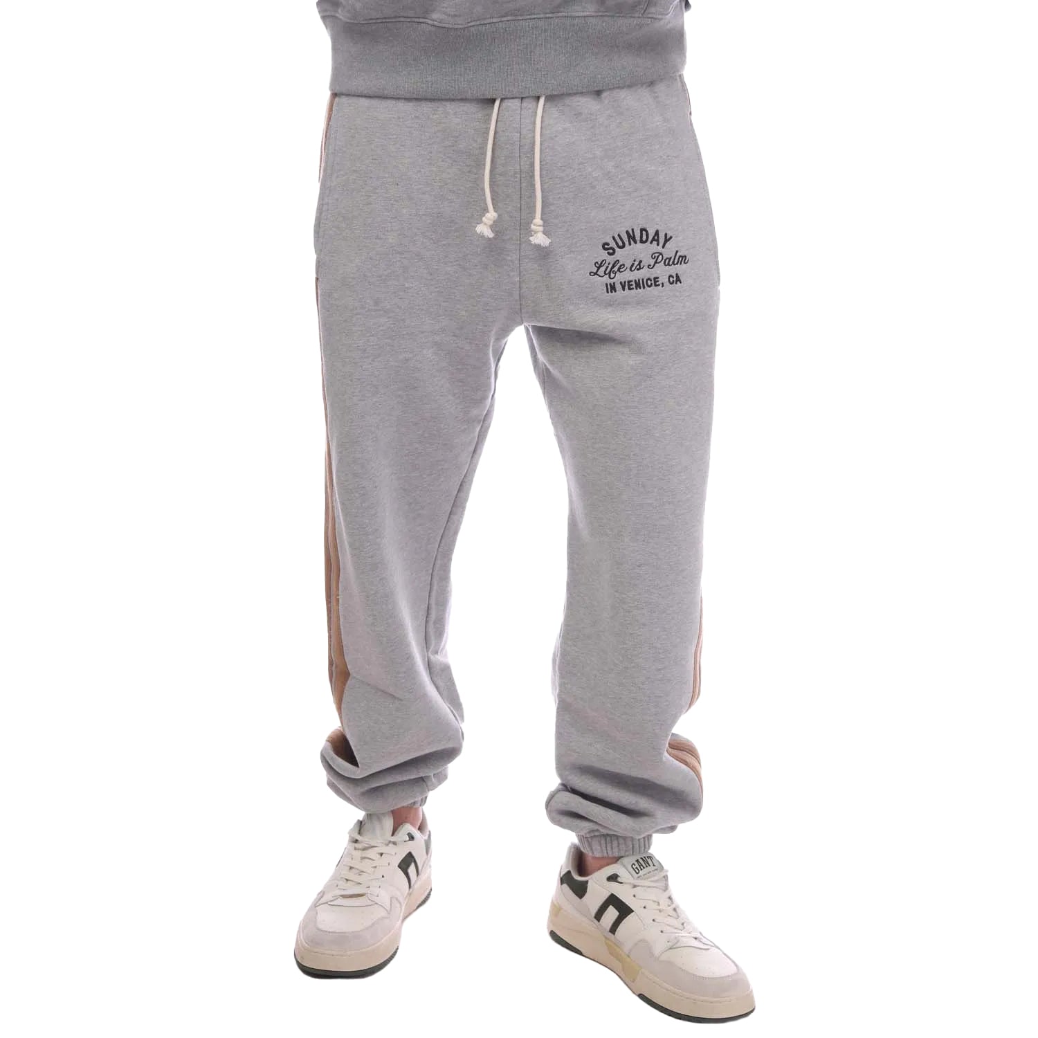 Grey-Black - Front - Palm Angels Mens Sunday Sweatpants