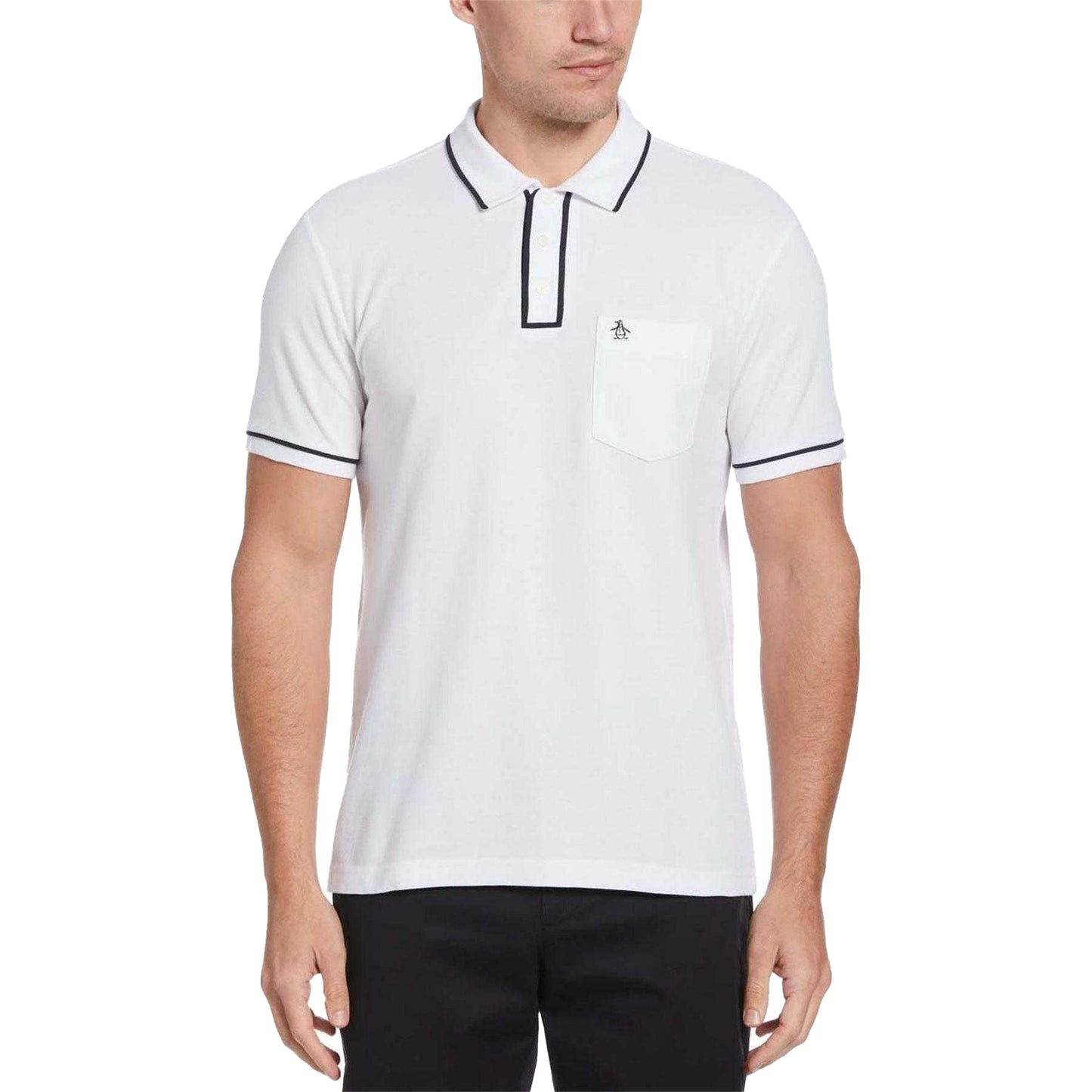 White - Front - Original Penguin Mens Earl Organic Cotton Short-Sleeved Polo Shirt