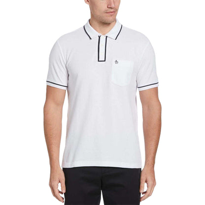 White - Front - Original Penguin Mens Earl Organic Cotton Short-Sleeved Polo Shirt