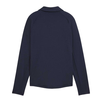 Navy Blazer - Back - Puma Womens-Ladies Elasticated Cuff Tailored Raglan Long-Sleeved Polo Shirt