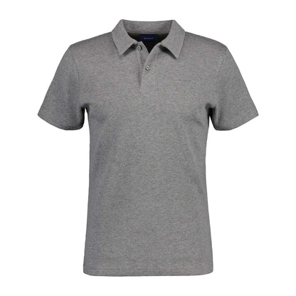 Grey - Front - Gant Mens Short-Sleeved Polo Shirt