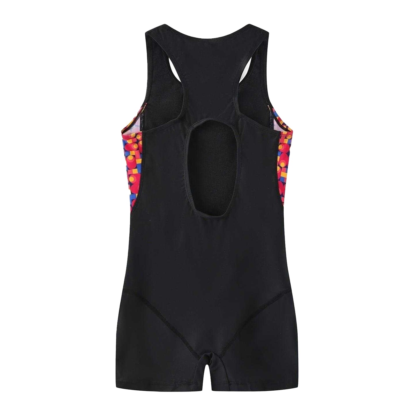 Black-Green - Back - Slazenger Girls Geometric Pattern One Piece Swimsuit