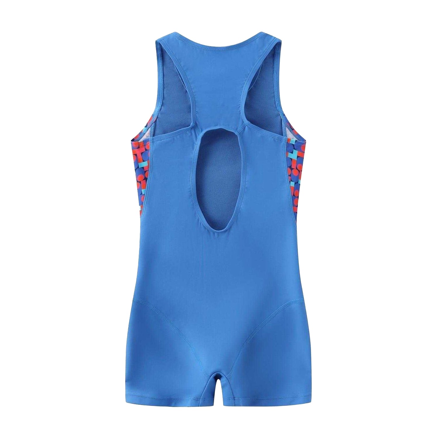 Blue - Back - Slazenger Girls Geometric Pattern One Piece Swimsuit
