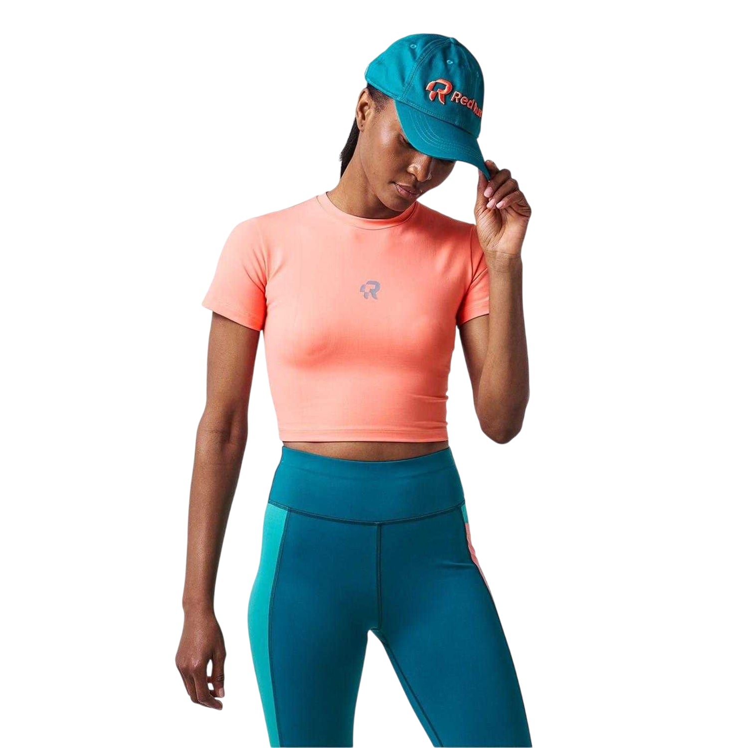 Salmon - Side - Red Run Womens-Ladies Crop Top