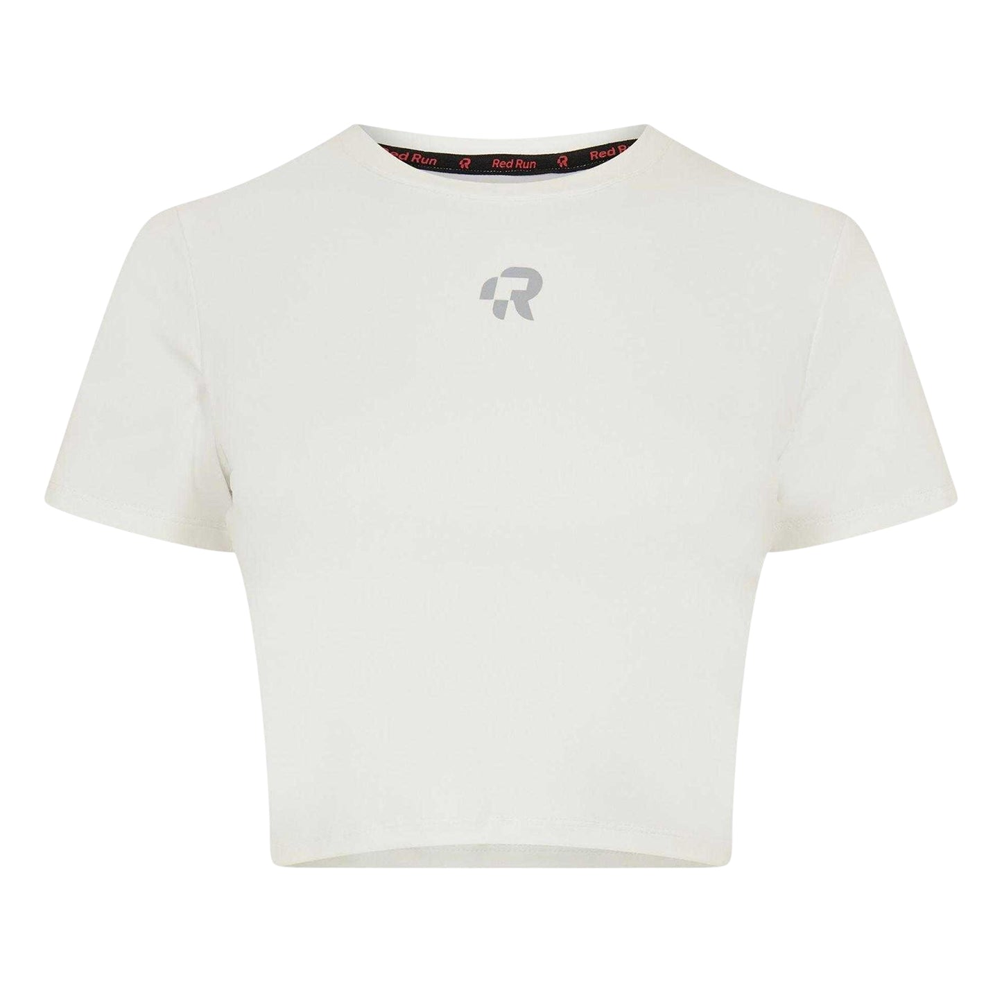 White - Front - Red Run Womens-Ladies Crop Top