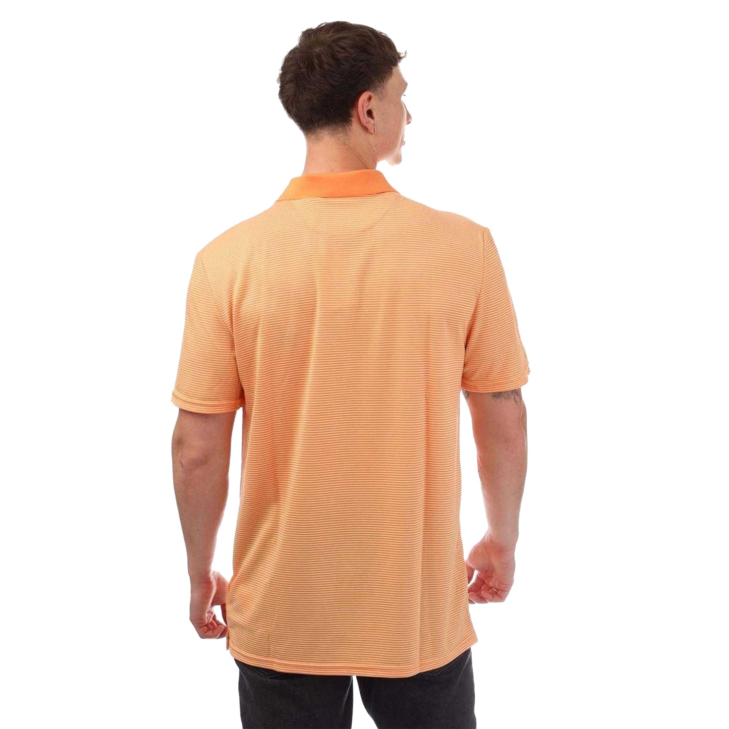 Orange - Back - Lyle & Scott Mens Micro-Stripe Polo Shirt