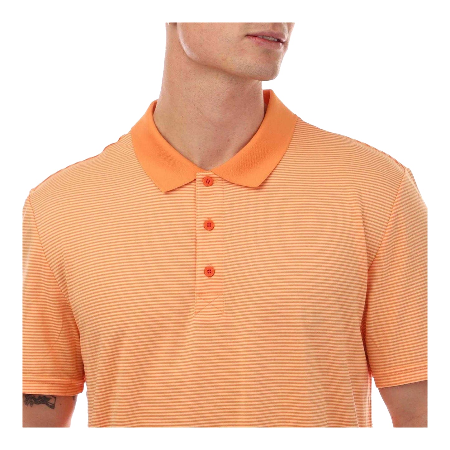 Orange - Side - Lyle & Scott Mens Micro-Stripe Polo Shirt