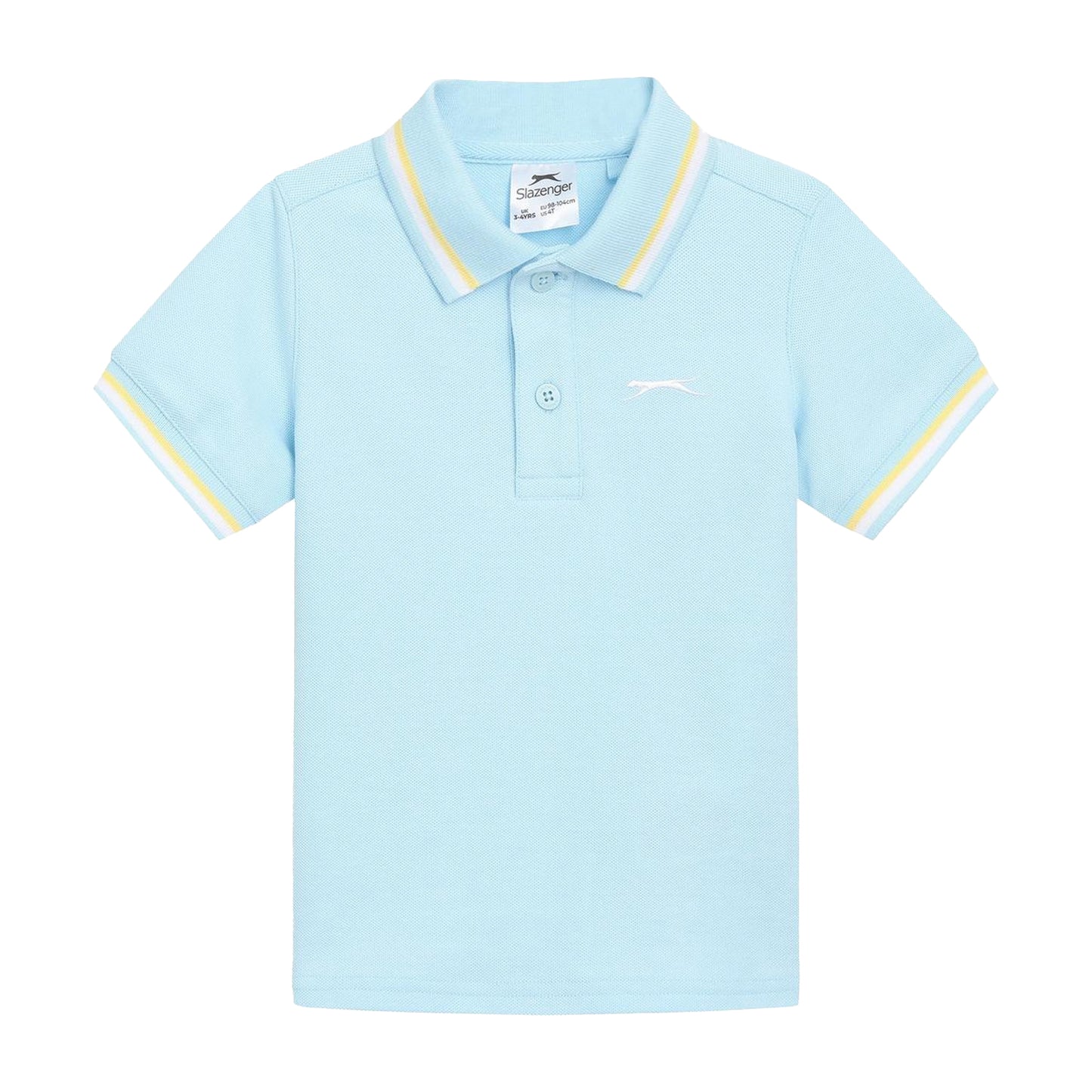 Powder Blue - Front - Slazenger Childrens-Kids Cotton Blend Short-Sleeved Polo Shirt