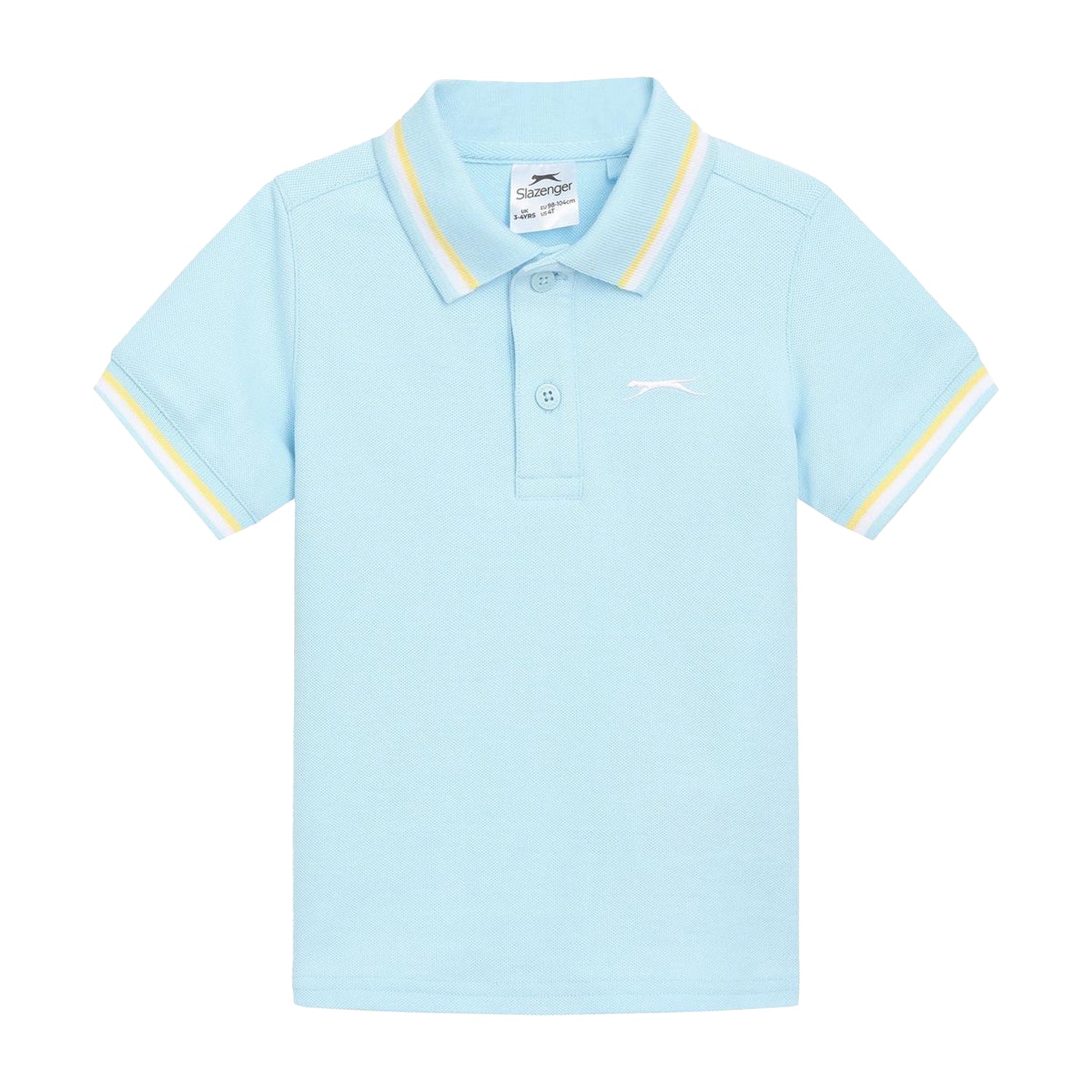 Powder Blue - Front - Slazenger Childrens-Kids Cotton Blend Short-Sleeved Polo Shirt