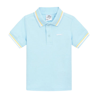 Powder Blue - Front - Slazenger Childrens-Kids Cotton Blend Short-Sleeved Polo Shirt
