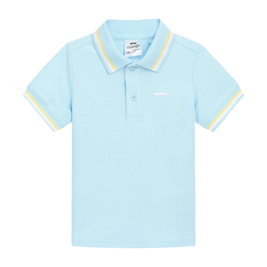 Powder Blue - Front - Slazenger Childrens-Kids Cotton Blend Short-Sleeved Polo Shirt