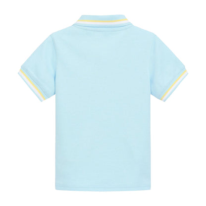 Powder Blue - Back - Slazenger Childrens-Kids Cotton Blend Short-Sleeved Polo Shirt