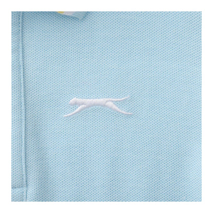 Powder Blue - Side - Slazenger Childrens-Kids Cotton Blend Short-Sleeved Polo Shirt