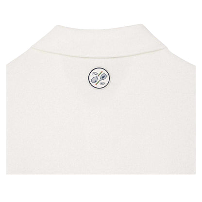 Cream - Back - Lacoste Unisex Adult Roland Garros Edition Terrycloth Tennis Polo Shirt