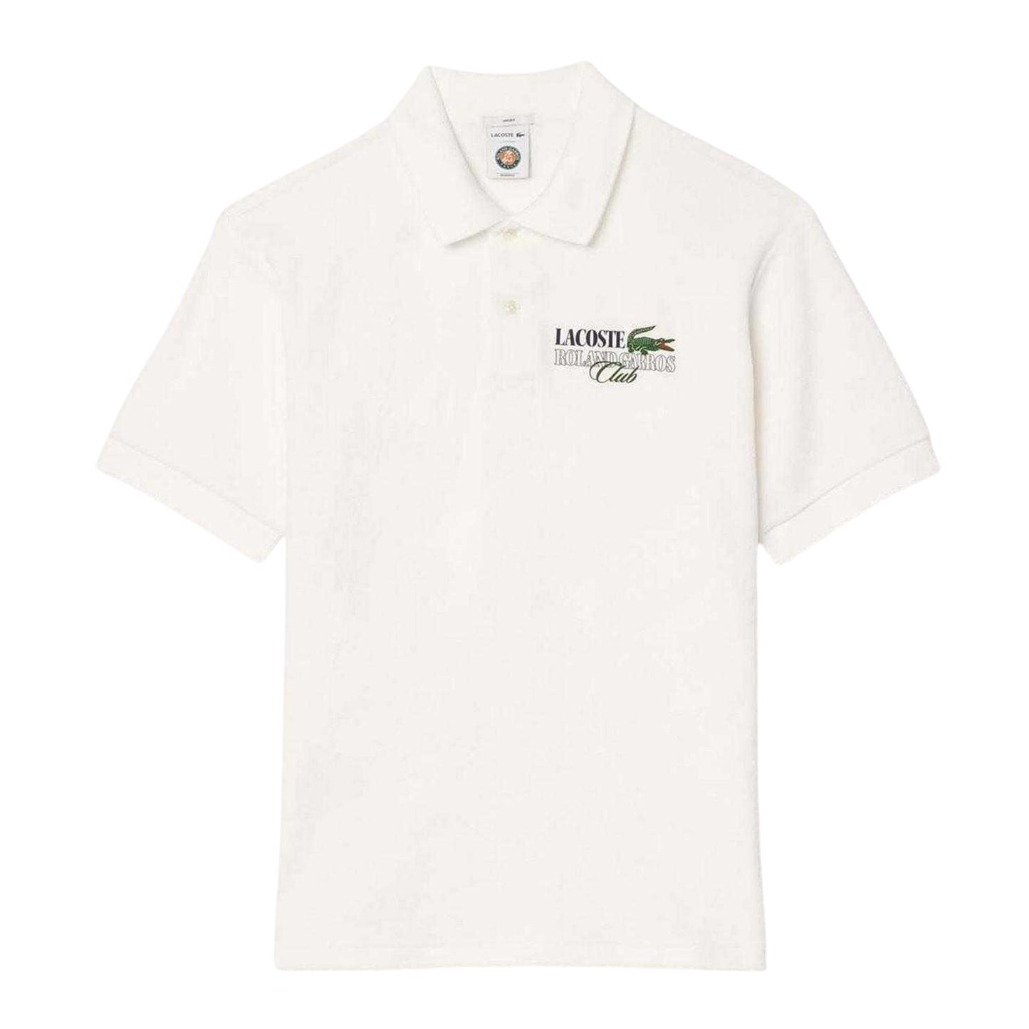 Cream - Front - Lacoste Unisex Adult Roland Garros Edition Terrycloth Tennis Polo Shirt