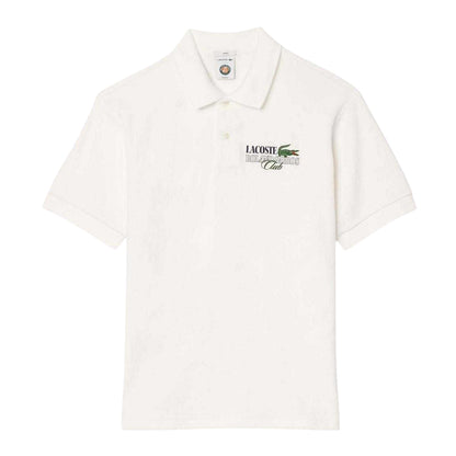Cream - Front - Lacoste Unisex Adult Roland Garros Edition Terrycloth Tennis Polo Shirt