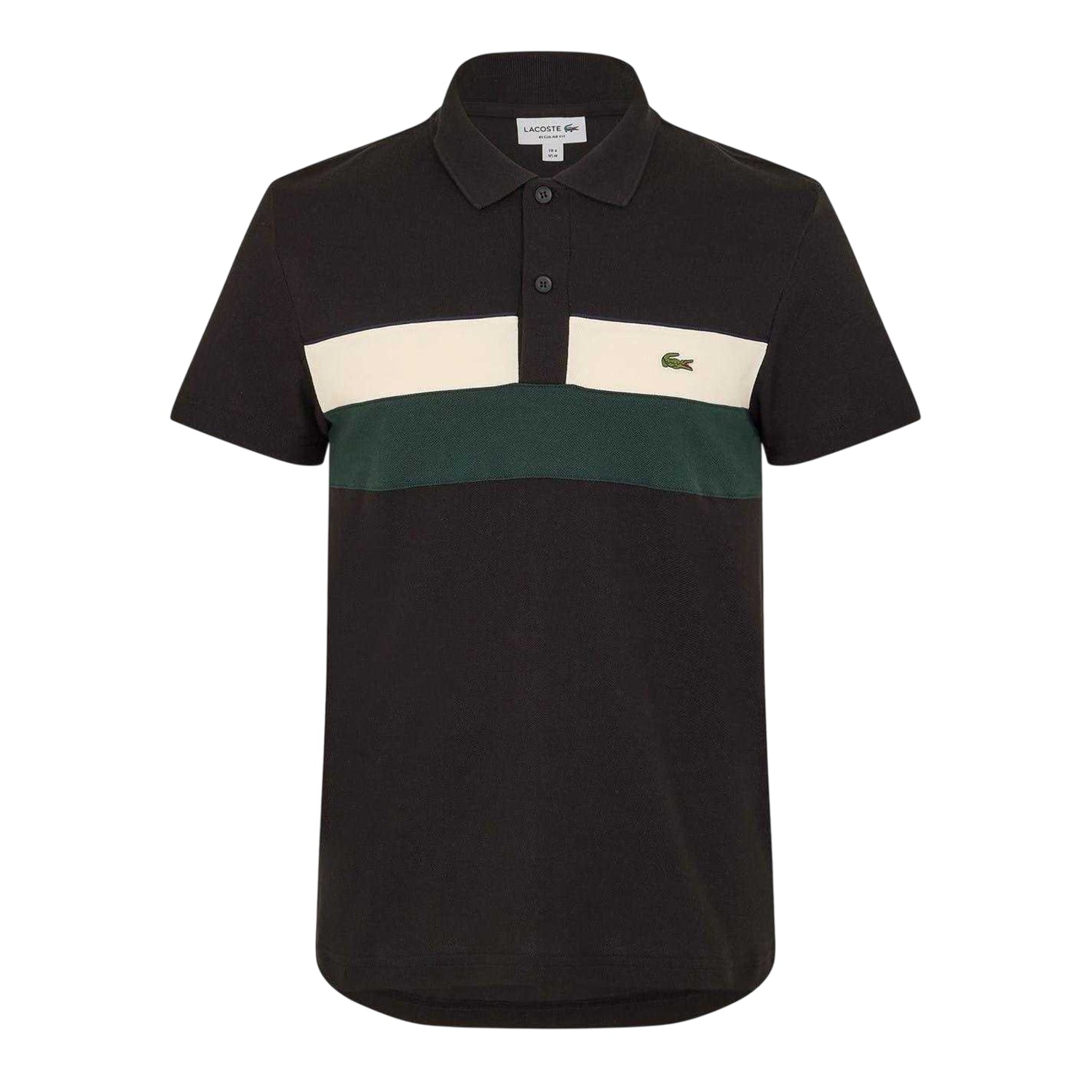 Black - Front - Lacoste Mens Colour Block Polo Shirt