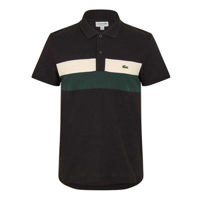 Black - Front - Lacoste Mens Colour Block Polo Shirt