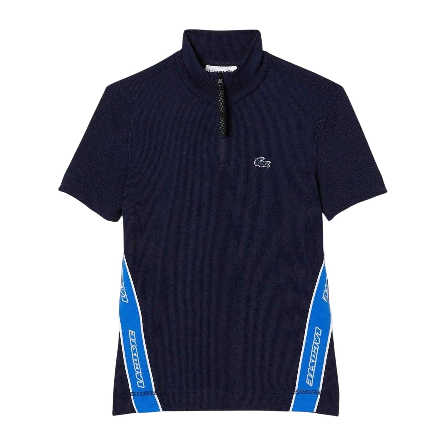 Navy Blue - Front - Lacoste Mens Zip Neck Polo Shirt