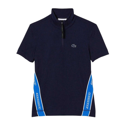 Navy Blue - Front - Lacoste Mens Zip Neck Polo Shirt