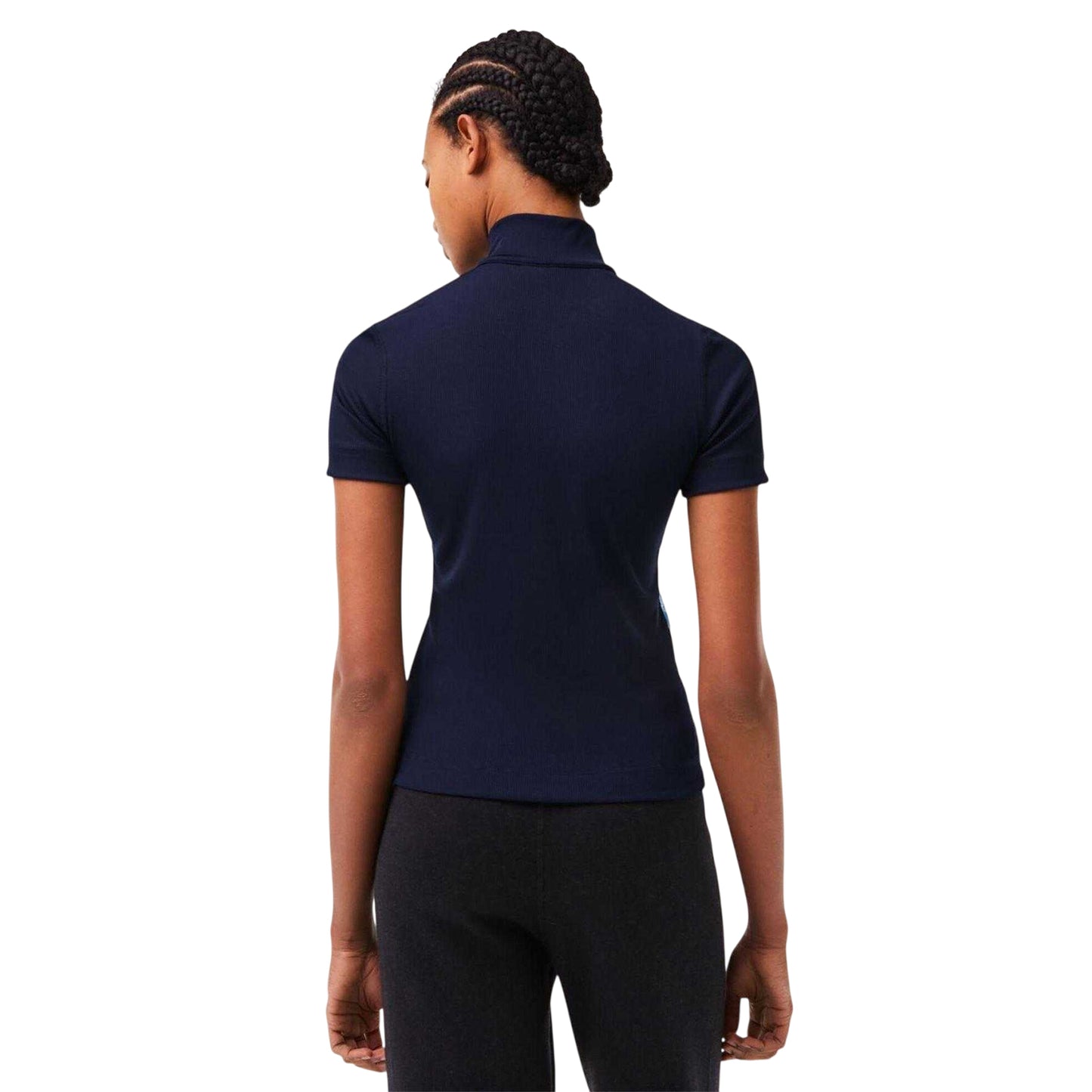 Navy Blue - Back - Lacoste Mens Zip Neck Polo Shirt
