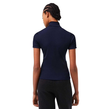 Navy Blue - Back - Lacoste Mens Zip Neck Polo Shirt
